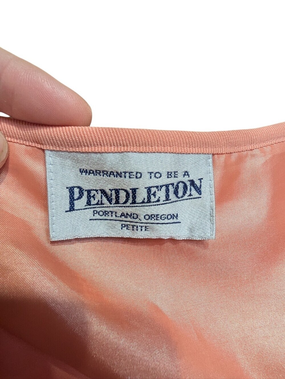 Pendleton 100% Silk Tweed A-Line Skirt Size 16 | Peach Pastel Lined - Picture 7 of 8